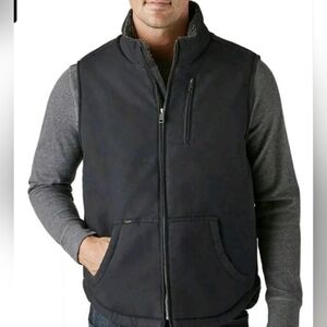NWT Lee Workwear Vest Jacket Mens Sz LARGE Black Sherpa Lined Full Zip Black